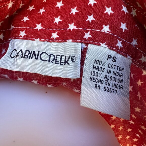 Vintage Cabin Creek Red White & Blue Patchwork Button Down Tank Top Women's Shir - Picture 3 of 8